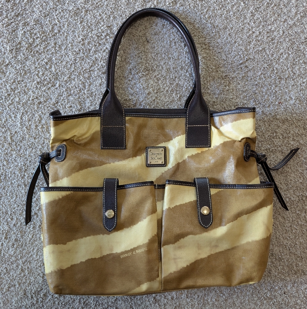Dooney & Bourke Monza June Zebra Print Tote large shoulder bag DB